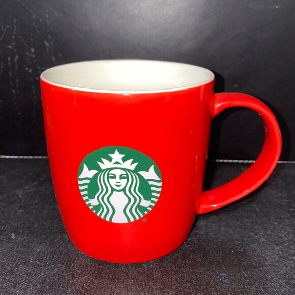Starbucks Red Ceramic Coffee Mug With Green Logo Design - Picture 7 of 10
